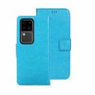 For vivo V30 Pro idewei Crazy Horse Texture Leather Phone Case(Sky Blue) - 1