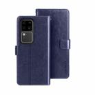 For vivo V30 Pro idewei Crazy Horse Texture Leather Phone Case(Blue) - 1