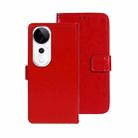 For vivo V40 5G idewei Crazy Horse Texture Leather Phone Case(Red) - 1