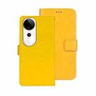 For vivo V40 5G idewei Crazy Horse Texture Leather Phone Case(Yellow) - 1