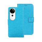 For vivo V40 5G idewei Crazy Horse Texture Leather Phone Case(Sky Blue) - 1