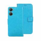 For vivo Y03 4G Global idewei Crazy Horse Texture Leather Phone Case(Sky Blue) - 1