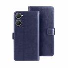 For vivo Y03 4G Global idewei Crazy Horse Texture Leather Phone Case(Blue) - 1