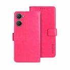 For vivo Y03 4G Global idewei Crazy Horse Texture Leather Phone Case(Rose Red) - 1