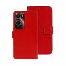 For vivo Y28s 5G idewei Crazy Horse Texture Leather Phone Case(Red) - 1