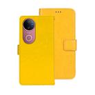 For vivo V50 5G Global idewei Crazy Horse Texture Leather Phone Case(Yellow) - 1