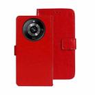 For Realme 11 Pro idewei Crazy Horse Texture Leather Phone Case with Holder(Red) - 1