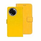 For Realme 11 5G idewei Crazy Horse Texture Leather Phone Case with Holder(Yellow) - 1