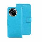 For Realme 11 5G idewei Crazy Horse Texture Leather Phone Case with Holder(Sky Blue) - 1