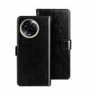 For Realme 11 5G idewei Crazy Horse Texture Leather Phone Case with Holder(Black) - 1