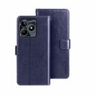 For Realme C53 / Narzo N53 idewei Crazy Horse Texture Leather Phone Case with Holder(Blue) - 1