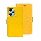 For Xiaomi Poco F5 5G idewei Crazy Horse Texture Leather Phone Case(Yellow) - 1