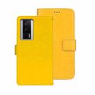 For Xiaomi Poco F5 Pro 5G idewei Crazy Horse Texture Leather Phone Case(Yellow) - 1
