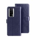 For Xiaomi Poco F5 Pro 5G idewei Crazy Horse Texture Leather Phone Case(Blue) - 1