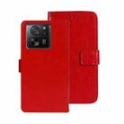 For Xiaomi 13T / 13T Pro idewei Crazy Horse Texture Leather Phone Case(Red) - 1