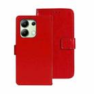 For Xiaomi Redmi Note 13 4G Global idewei Crazy Horse Texture Leather Phone Case(Red) - 1