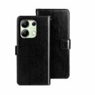 For Xiaomi Redmi Note 13 4G Global idewei Crazy Horse Texture Leather Phone Case(Black) - 1