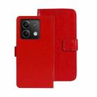 For Xiaomi Redmi Note 13 5G idewei Crazy Horse Texture Leather Phone Case(Red) - 1