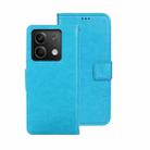 For Xiaomi Redmi Note 13 5G idewei Crazy Horse Texture Leather Phone Case(Sky Blue) - 1