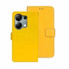 For Xiaomi Redmi Note 13 Pro 4G idewei Crazy Horse Texture Leather Phone Case(Yellow) - 1