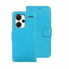 For Xiaomi Redmi Note 13 Pro+ 5G idewei Crazy Horse Texture Leather Phone Case(Sky Blue) - 1