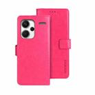 For Xiaomi Redmi Note 13 Pro+ 5G idewei Crazy Horse Texture Leather Phone Case(Rose Red) - 1