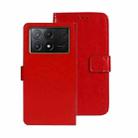 For Xiaomi Poco X6 Pro 5G idewei Crazy Horse Texture Leather Phone Case(Red) - 1