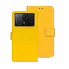 For Xiaomi Poco X6 Pro 5G idewei Crazy Horse Texture Leather Phone Case(Yellow) - 1