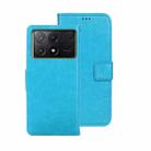 For Xiaomi Poco X6 Pro 5G idewei Crazy Horse Texture Leather Phone Case(Sky Blue) - 1