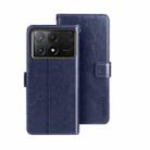 For Xiaomi Poco X6 Pro 5G idewei Crazy Horse Texture Leather Phone Case(Blue) - 1