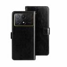 For Xiaomi Poco X6 Pro 5G idewei Crazy Horse Texture Leather Phone Case(Black) - 1