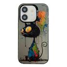 For iPhone 11 Animal Pattern Oil Painting Series PC + TPU Phone Case(Black Cat) - 1