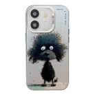 For iPhone 11 Animal Pattern Oil Painting Series PC + TPU Phone Case(Black Dog) - 1