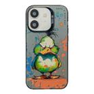 For iPhone 11 Animal Pattern Oil Painting Series PC + TPU Phone Case(Wrath Duck) - 1