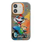 For iPhone 11 Animal Pattern Oil Painting Series PC + TPU Phone Case(Motorcycle Dog) - 1