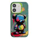 For iPhone 12 Animal Pattern Oil Painting Series PC + TPU Phone Case(Colorful Bear) - 1