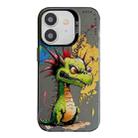 For iPhone 12 Animal Pattern Oil Painting Series PC + TPU Phone Case(Dragon) - 1