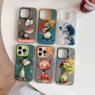 For iPhone 12 Animal Pattern Oil Painting Series PC + TPU Phone Case(Stupid Cat) - 6