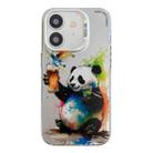 For iPhone 12 Animal Pattern Oil Painting Series PC + TPU Phone Case(Panda) - 1