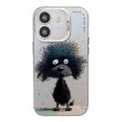 For iPhone 12 Animal Pattern Oil Painting Series PC + TPU Phone Case(Black Dog) - 1