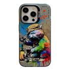 For iPhone 12 Pro Max Animal Pattern Oil Painting Series PC + TPU Phone Case(Drinking Cat) - 1