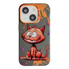 For iPhone 13 Animal Pattern Oil Painting Series PC + TPU Phone Case(Smiling Cat) - 1