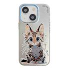 For iPhone 13 Animal Pattern Oil Painting Series PC + TPU Phone Case(Stupid Cat) - 1