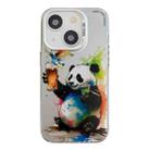 For iPhone 13 Animal Pattern Oil Painting Series PC + TPU Phone Case(Panda) - 1