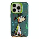 For iPhone 13 Pro Animal Pattern Oil Painting Series PC + TPU Phone Case(Green Dog) - 1