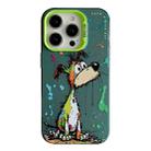 For iPhone 13 Pro Max Animal Pattern Oil Painting Series PC + TPU Phone Case(Green Dog) - 1