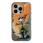 For iPhone 13 Pro Max Animal Pattern Oil Painting Series PC + TPU Phone Case(Bicycle Dog) - 1