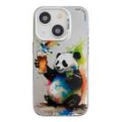 For iPhone 14 Animal Pattern Oil Painting Series PC + TPU Phone Case(Panda) - 1