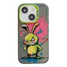 For iPhone 14 Animal Pattern Oil Painting Series PC + TPU Phone Case(Rabbit) - 1