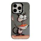 For iPhone 14 Pro Animal Pattern Oil Painting Series PC + TPU Phone Case(Eating Rat) - 1